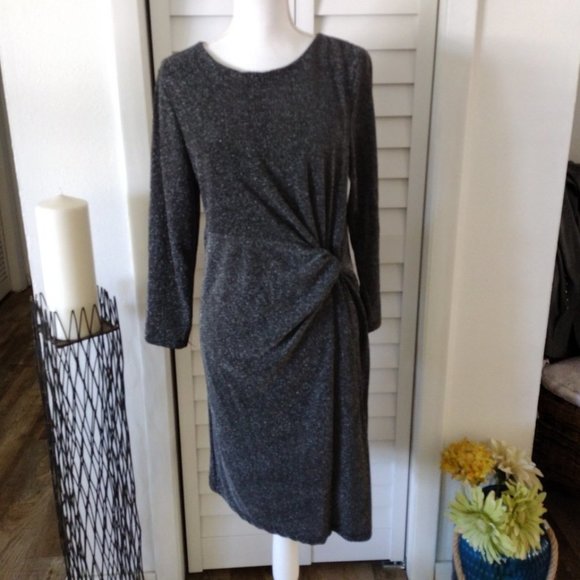 TORRID‎ Black & Silver Shimmer Knotted dress Sz. 1 (1X) - Picture 2 of 12